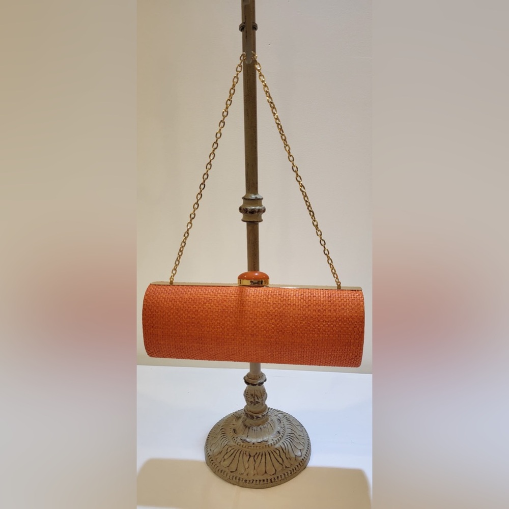 BANANA REPUBLIC orange barrel clutch/shoulder bag